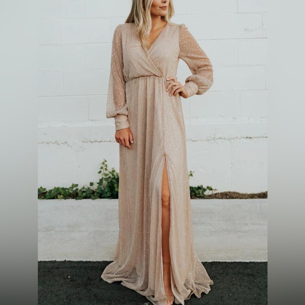 Baltic Born Sparkle Maxi Dress in Champagne